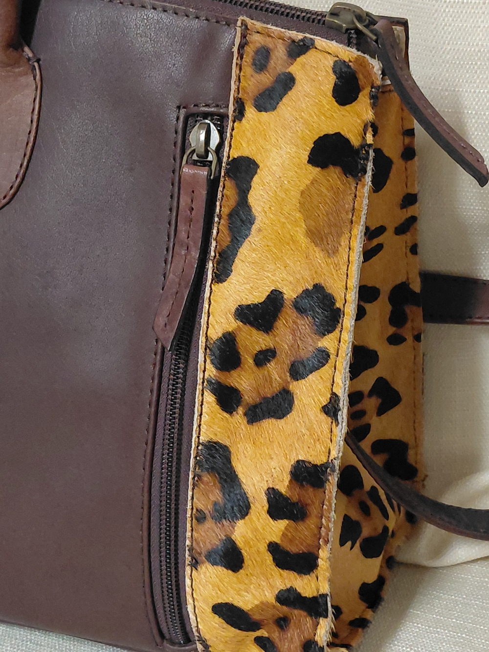 American Darling Brown Tooled Leather & Leopard Hair On *Concealed Carry Bag NWT - Picture 9 of 16